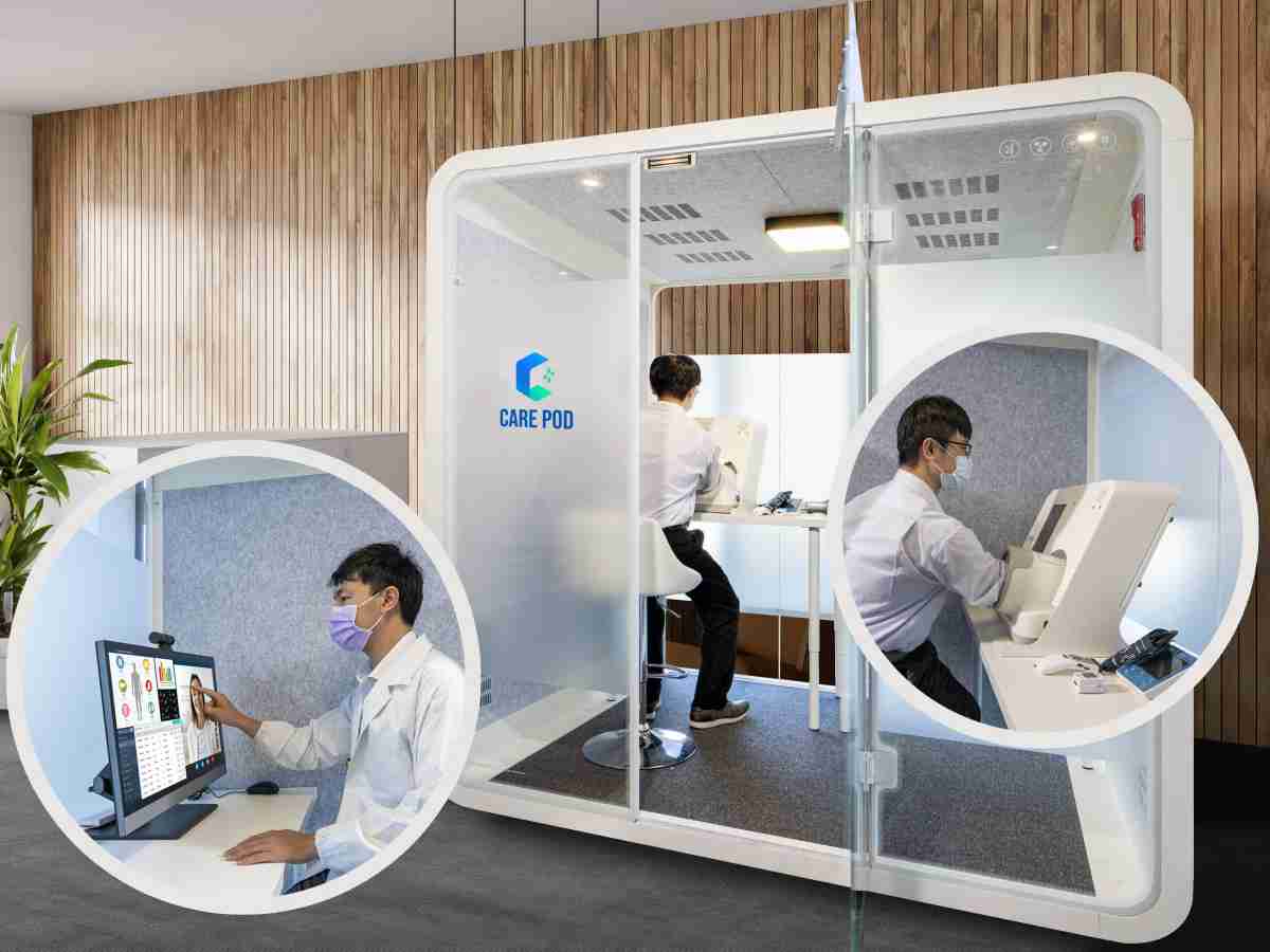 达擎于医疗科技展中展出＂远距诊疗舱＂，，，以因应医疗数字化及社会高龄化趋势下、、复诊及慢性病患等族群对于远距看诊需求逐渐升高所推出的创新整合方案。。多功能合一、、、、高隐私性的远距诊疗舱可根据病患端与医师端的不同需求，，，，提供弹性化及客制化功能，，，节省医生和病患的精力及时间